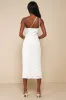 Truly Poised Ivory Textured 3D Floral One-Shoulder Midi Dress sold by Lulus
