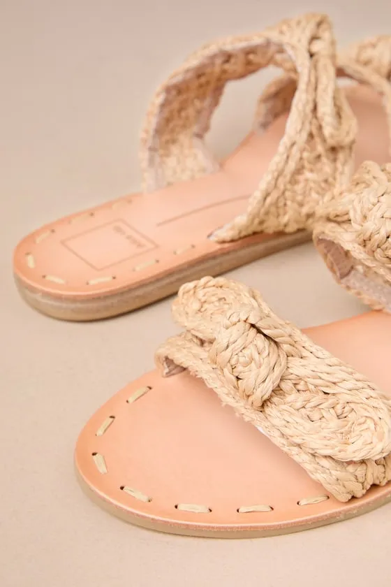 Dinah Light Natural Woven Raffia Bow Flat Slide Sandals sold by Lulus product image thumbnail 4