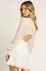 Sheer Attraction White Long Sleeve Ruffled Mini Dress sold by Lulus