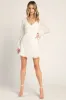 Sheer Attraction White Long Sleeve Ruffled Mini Dress sold by Lulus