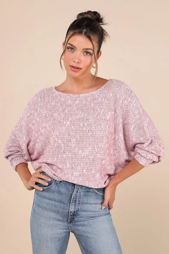 Perfect Mix Heather Berry Dolman Sleeve Sweater Top sold by Lulus