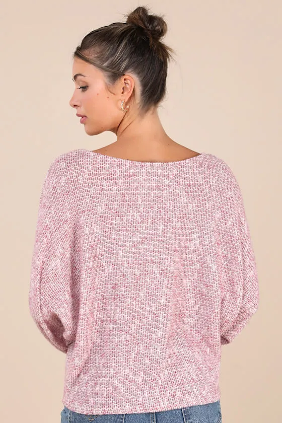 Perfect Mix Heather Berry Dolman Sleeve Sweater Top sold by Lulus product image thumbnail 2