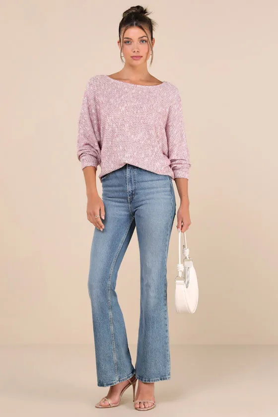 Perfect Mix Heather Berry Dolman Sleeve Sweater Top sold by Lulus product image thumbnail 3