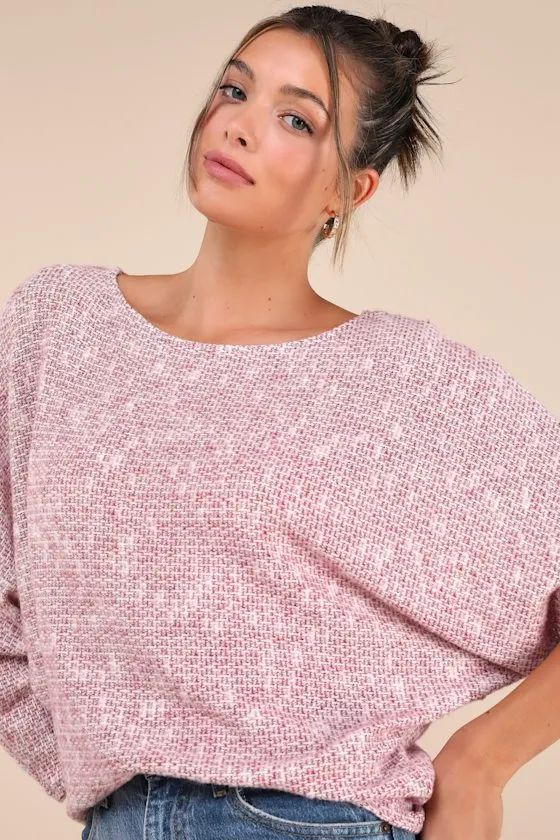 Perfect Mix Heather Berry Dolman Sleeve Sweater Top sold by Lulus product image thumbnail 4
