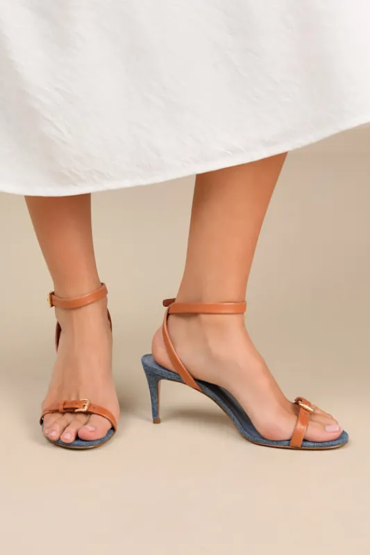 Aurora Mid Blue Ankle Strap High Heel Sandals made by SCHUTZ