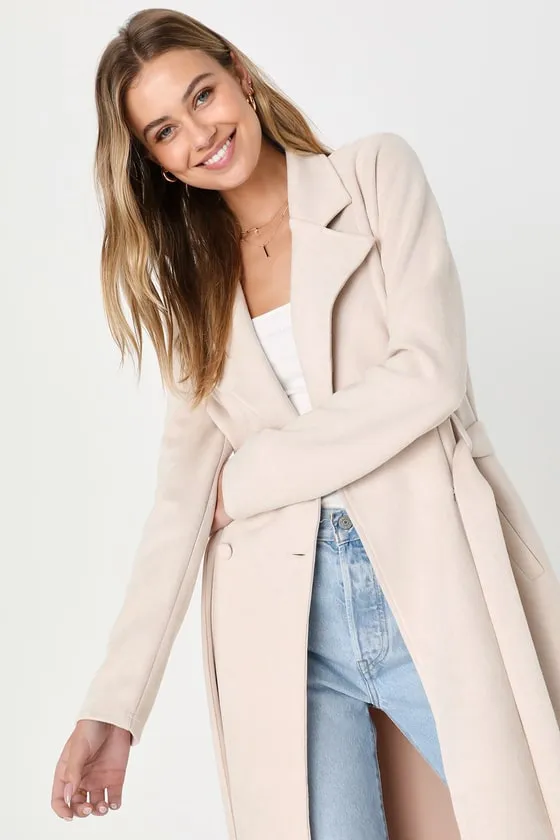 Chic Calling Beige Suede Trench Coat sold by Lulus product image thumbnail 2