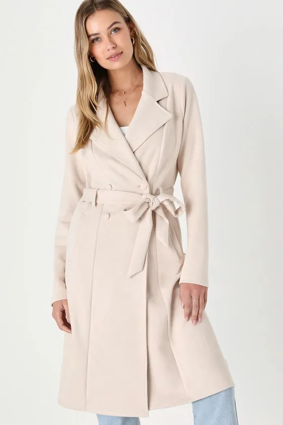Chic Calling Beige Suede Trench Coat sold by Lulus product image thumbnail 3
