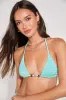 Lunar Turquoise Crochet Reversible Triangle Bikini Top sold by Lulus