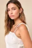 Pretty Bliss Cream Floral Embroidered Tie-Strap Crop Top sold by Lulus