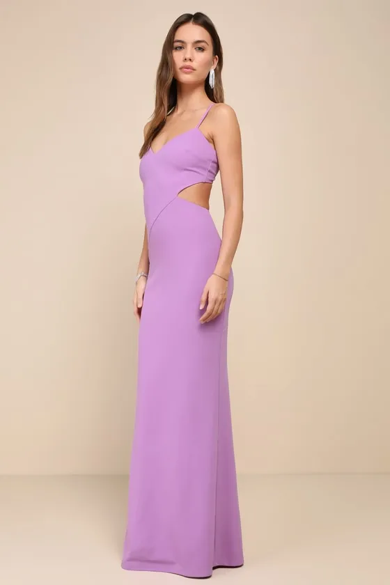 Alluring Sweetheart Lavender Asymmetrical Cutout Maxi Dress sold by Lulus product image thumbnail 2