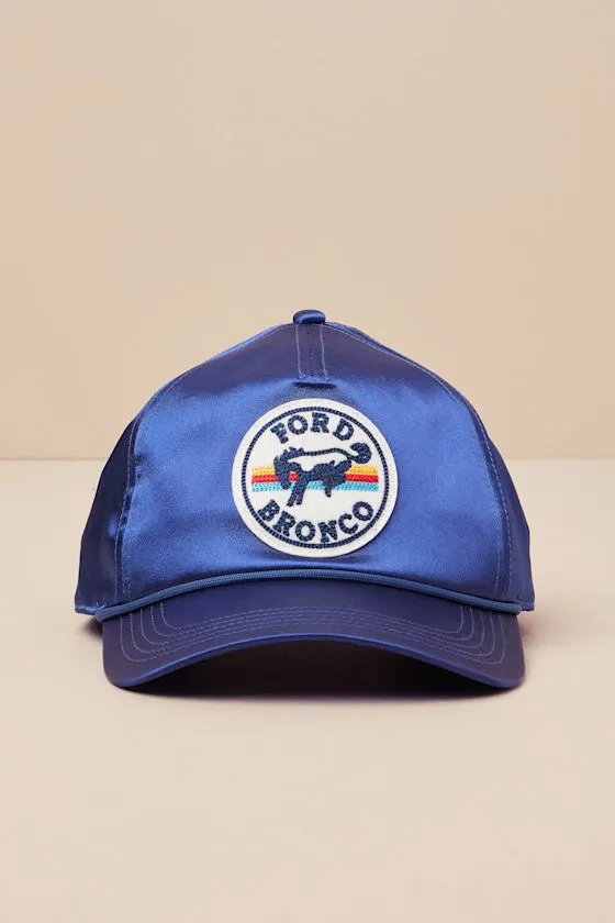 Bronco Blazer Blue Satin Embroidered Patch Snapback sold by Lulus product image thumbnail 2