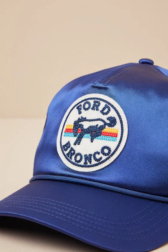 Bronco Blazer Blue Satin Embroidered Patch Snapback sold by Lulus product image thumbnail 3