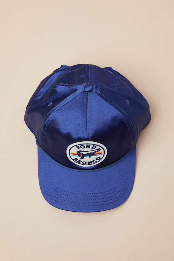 Bronco Blazer Blue Satin Embroidered Patch Snapback sold by Lulus product image thumbnail 4