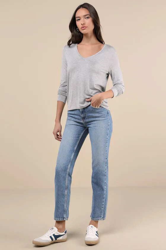Versatile Intention Heather Grey Long Sleeve Top sold by Lulus product image thumbnail 3