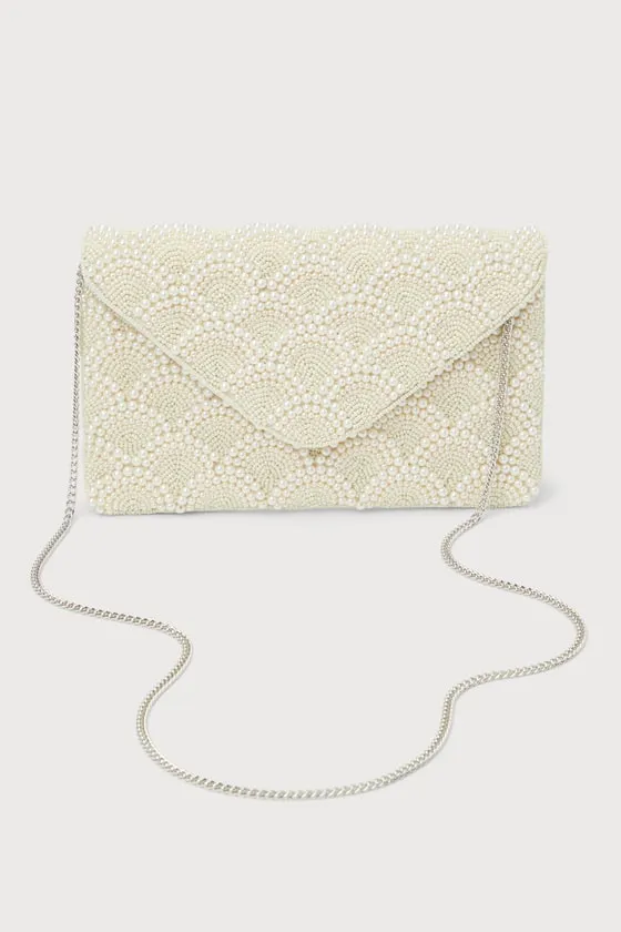 Glowing Aura Ivory Pearl Beaded Clutch sold by Lulus product image thumbnail 2