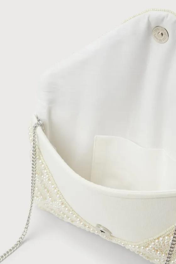 Glowing Aura Ivory Pearl Beaded Clutch sold by Lulus product image thumbnail 4