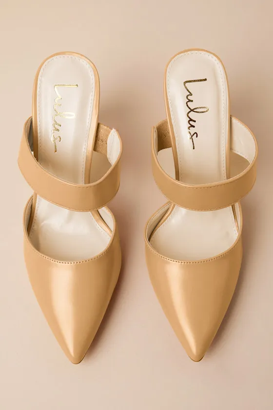 Faire Tan Pointed-Toe Mules sold by Lulus product image thumbnail 4