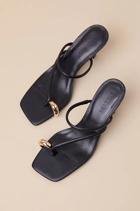 Camren Black Strappy High Heel Slide Sandals sold by Lulus product image thumbnail 2