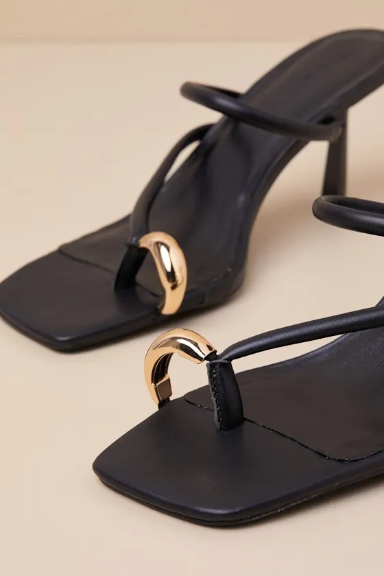 Camren Black Strappy High Heel Slide Sandals sold by Lulus product image thumbnail 3