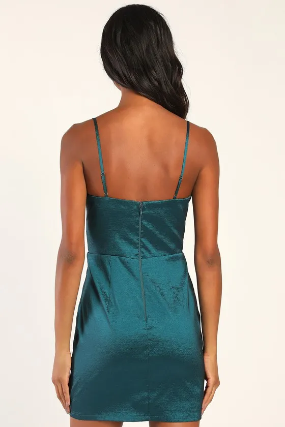 This Calls for Cocktails Teal Rhinestone Bustier Bodycon Dress sold by Lulus product image thumbnail 4