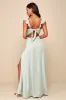 Sweetest Entrance Sage Green Ruffled Tie-Back Maxi Dress sold by Lulus