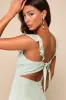 Sweetest Entrance Sage Green Ruffled Tie-Back Maxi Dress sold by Lulus