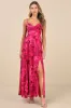 Beautiful Soul Fuchsia Floral Print Twist-Front Maxi Dress sold by Lulus