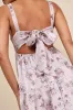 Marvelously Darling Mauve Floral Tiered Backless Midi Dress sold by Lulus