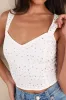 Lively Sparkle White Rhinestone Crop Tank Top sold by Lulus