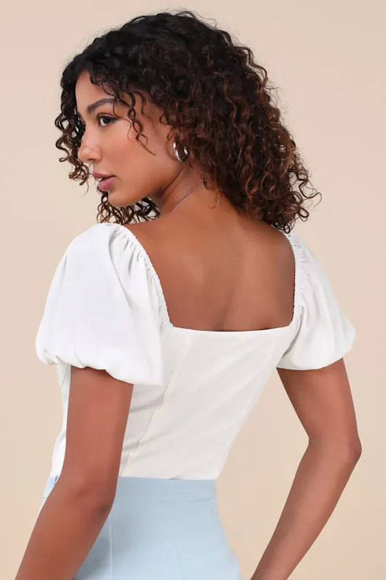 Favorite Impression White Puff Sleeve Bodysuit sold by Lulus product image thumbnail 2