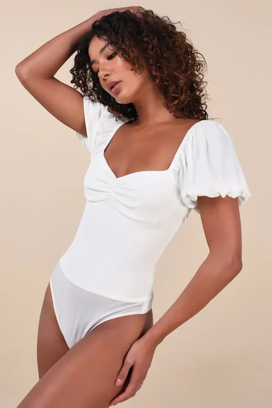 Favorite Impression White Puff Sleeve Bodysuit sold by Lulus product image thumbnail 4