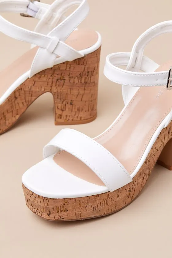 Kenica White Platform Ankle Strap Sandals sold by Lulus product image thumbnail 3
