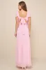 Simply Delightful Pink Tie-Back Flutter Sleeve Maxi Dress sold by Lulus