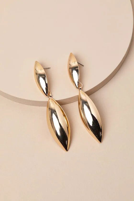 Delicately Glowing Gold Drop Earrings sold by Lulus product image thumbnail 2