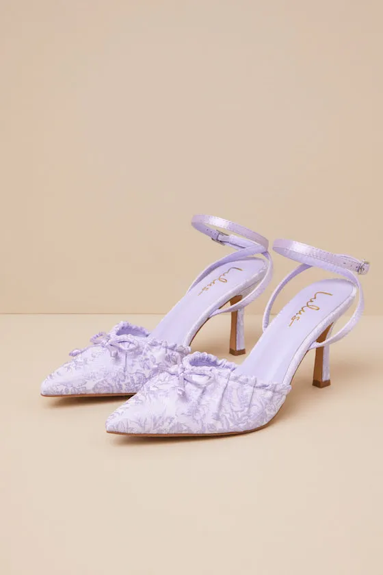 Issoria Lavender Satin Bow Ankle Strap Pumps sold by Lulus product image thumbnail 2