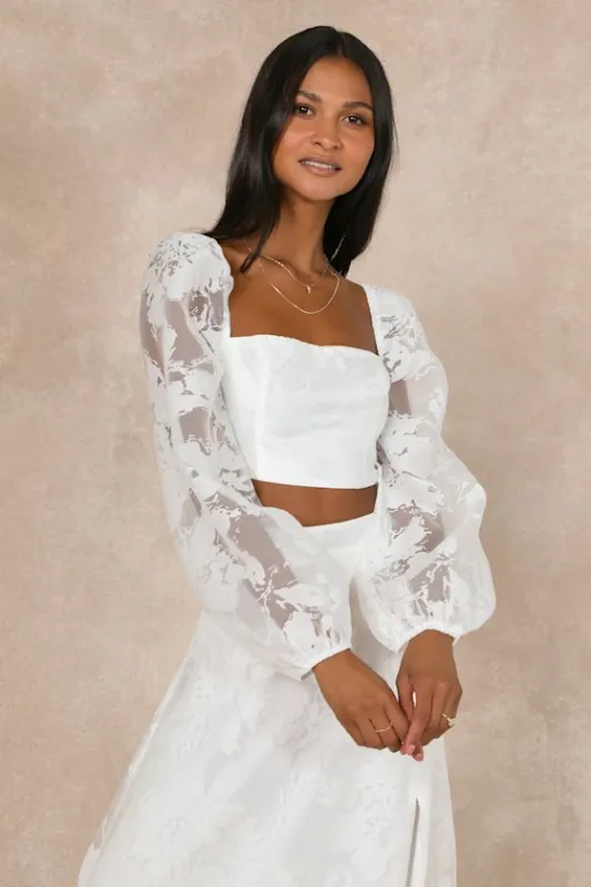 Outstanding Perfection White Floral Burnout Two-Piece Maxi Dress made by Lulus