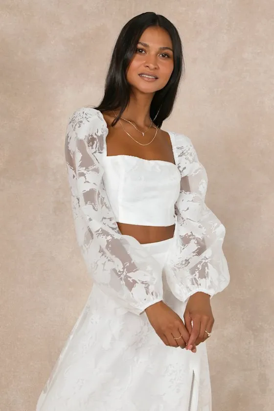 Outstanding Perfection White Floral Burnout Two-Piece Maxi Dress sold by Lulus