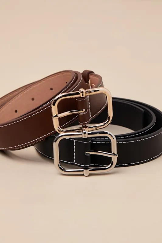 Koori Brown and Black Belt Set sold by Lulus