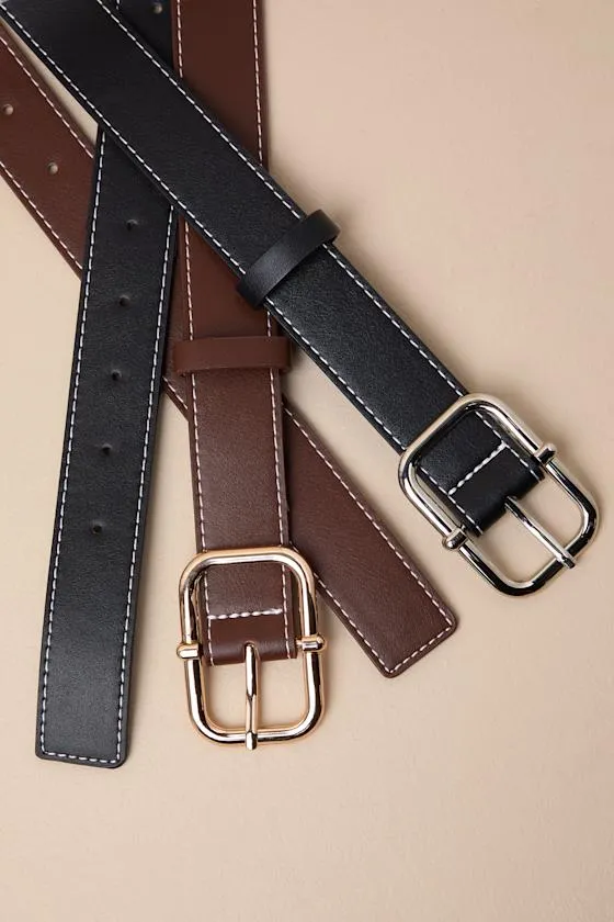 Koori Brown and Black Belt Set sold by Lulus product image thumbnail 2