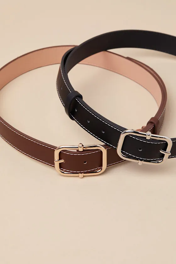 Koori Brown and Black Belt Set sold by Lulus product image thumbnail 3