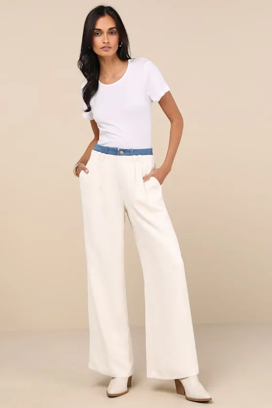 Confidently Unique Ivory Layered Waist Pants sold by Lulus product image thumbnail 2