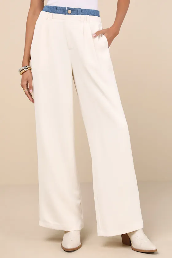 Confidently Unique Ivory Layered Waist Pants sold by Lulus product image thumbnail 3