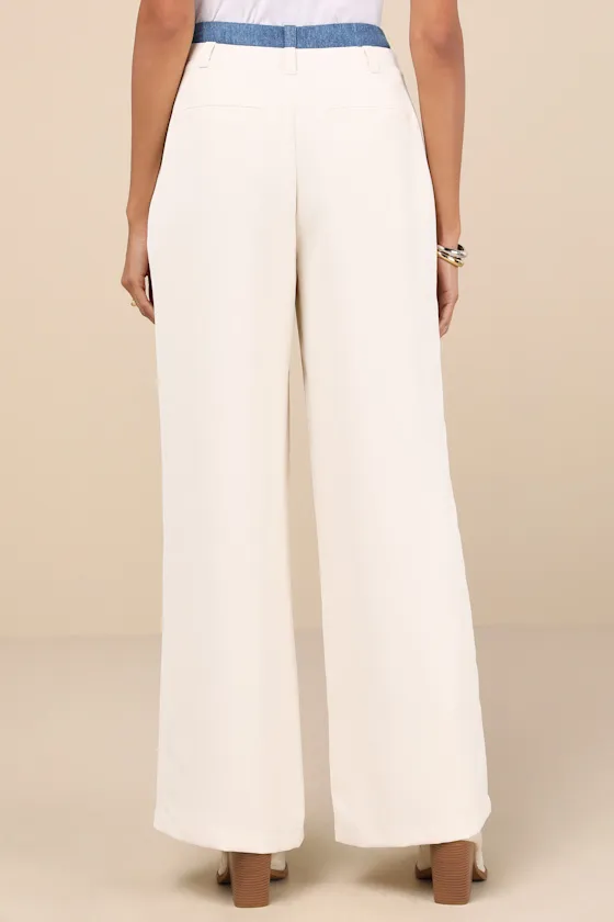 Confidently Unique Ivory Layered Waist Pants sold by Lulus product image thumbnail 4