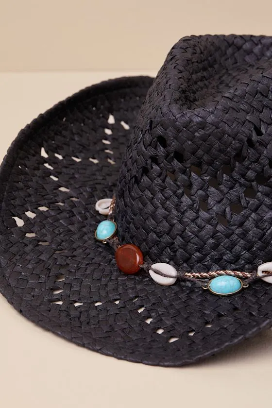 Whimsically Western Black Woven Beaded Cowboy Hat sold by Lulus product image thumbnail 3