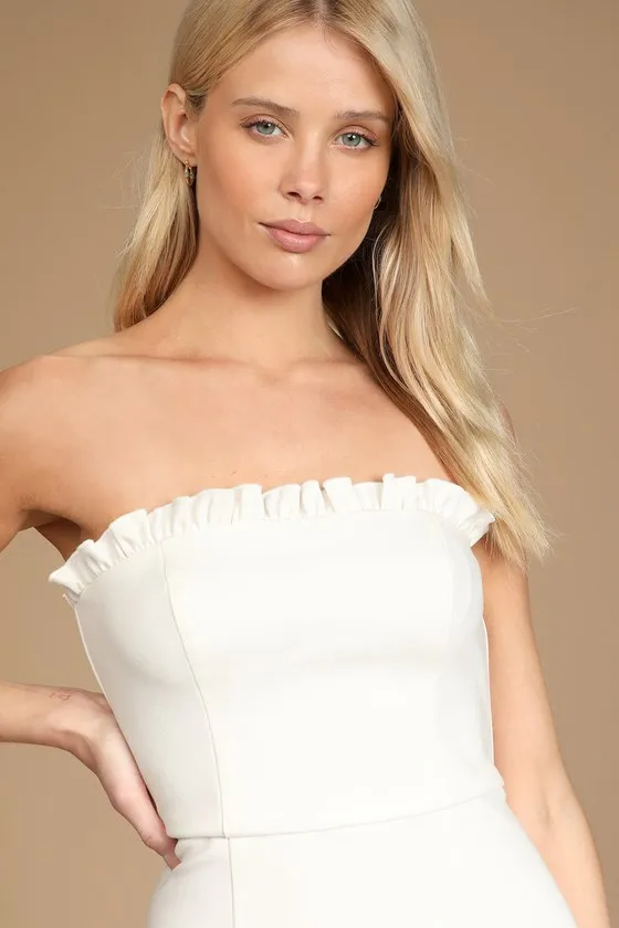 Little Lovely Ivory Strapless Mini Dress sold by Lulus product image thumbnail 2