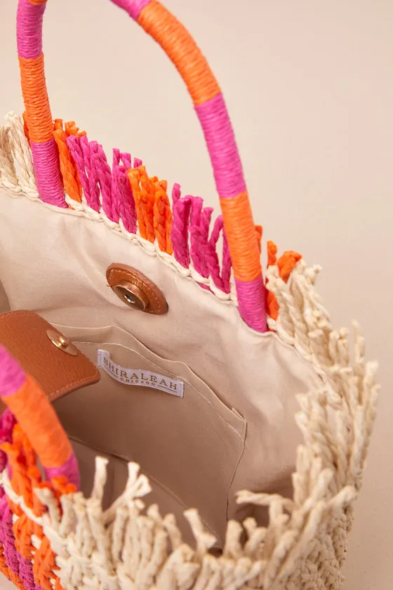 Sicily Natural Multi Striped Woven Straw Mini Tote Bag sold by Lulus product image thumbnail 4