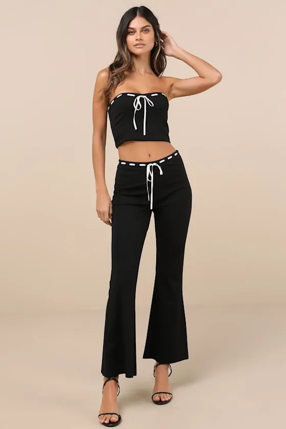 Jalie Black Ribbon Strapless Crop Top sold by Lulus product image thumbnail 3