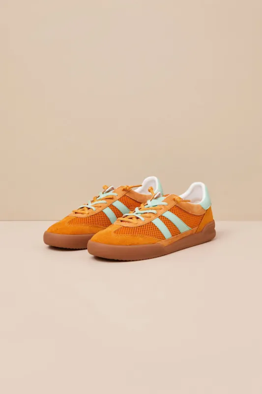 Verdict Orange Multi Suede Leather Lace-Up Sneakers sold by Lulus