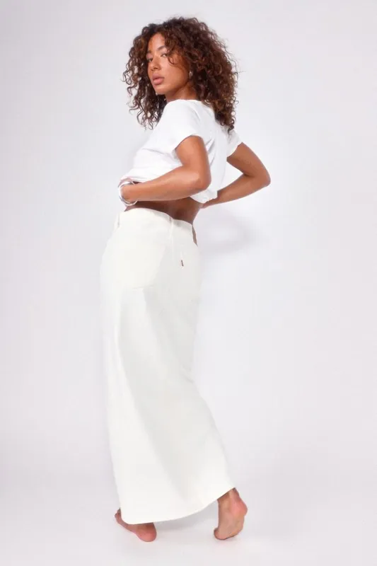 Ankle Column White Denim High-Rise Skirt sold by Lulus