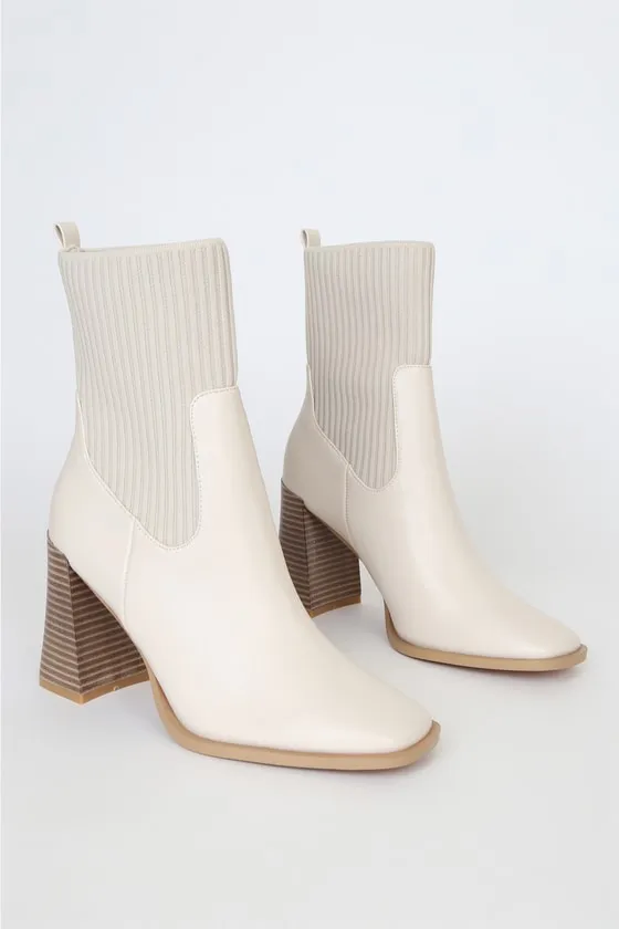 Naynee Bone Square Toe Mid-Calf Boots sold by Lulus product image thumbnail 2